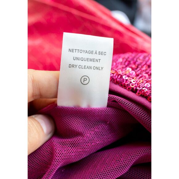 Rachel Zoe Pink Glitter Sequin High Waist Straight Leg Pull On Pants Size S - Picture 9 of 9